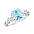 thumbnail image 1 of Vine Art Leaf Style Moissanite Ring Cushion Cut Aquamarine Engagement Ring in Sterling Silver/ White Gold Plated Engraved Promise Wedding Band Ring March Birthstone Jewelry, Ring Size 8, 1 of 8
