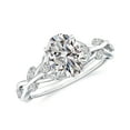 thumbnail image 1 of Vine Art Leaf Style Moissanite Ring Oval Shaped Diamond Engagement Ring in Sterling Silver/ White Gold Plated Engraved Promise Wedding Band Ring April Birthstone Jewelry, Ring Size 10, 1 of 8