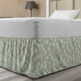 thumbnail image 1 of Vine Bed Skirt, Antique Pastel Gourd Field Pattern with Large Leaves and Spiral Vines, Elastic Bedskirt Dust Ruffle Wrap Around for Bedding Decor, 4 Sizes, Almond Green and Beige, by Ambesonne, 1 of 2