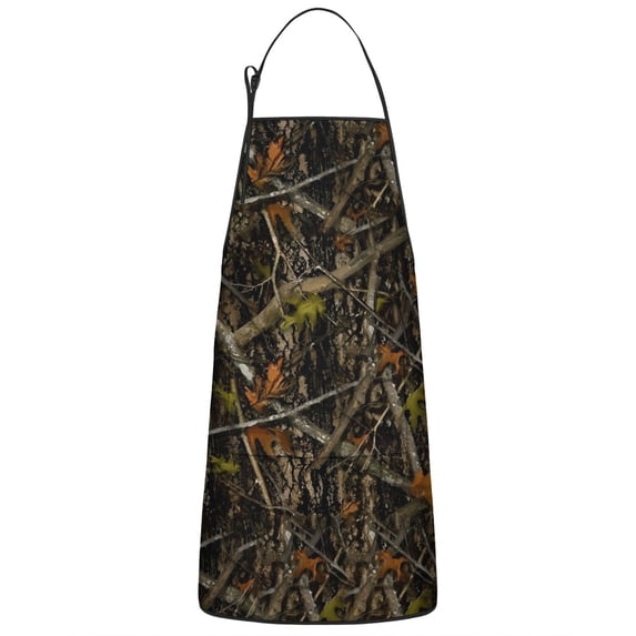 Vine Camo Tree Trunk Pattern Apron-Garden Aprons for Women with Pockets-Cotton Linen Waterproof Kitchen Cooking Gardening Aprons Adjustable for Kitchen,Cooking,BBQ and Salon 33x27 Inch