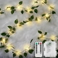 thumbnail image 1 of Vine with Fairy Lights Battery Operated, 33ft100 LED Pothos String Lights with Remote, Leaf Lights for Bedroom, Room, Wall, Garden, Party, Wedding Decor(Warm White), 1 of 12