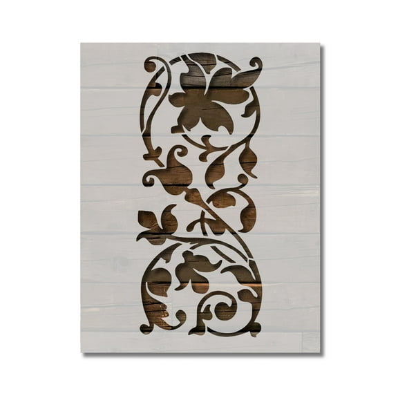 Vine Flowers Stencil Template Reusable 8.5 x 11 for Painting on Walls, Wood, Etc. By Stencilville