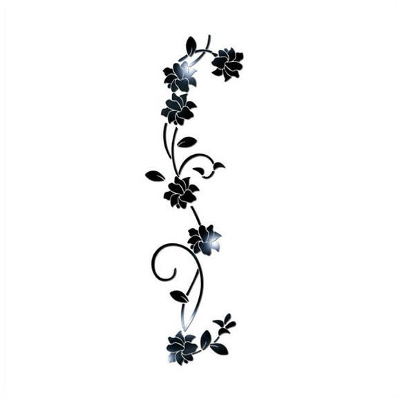 Vine Flowers Wall Decor Removable Acrylic Decal Home Sticker Art Diy Mural
