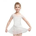 thumbnail image 1 of Vine Girls Ballet Leotards Dance Dress Toddler Tutu Skirt Lace Shiny Ballet Gymnastic Outfits for 3-11 Years Kid/Baby/Girls, White, 1 of 7