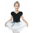 thumbnail image 1 of Vine Girls Ballet Leotards Toddler Dance Dress Tutu with Skirt Dance Leotards Outfit Combo Puff Sleeves for 3-11 Years,Black, 1 of 8