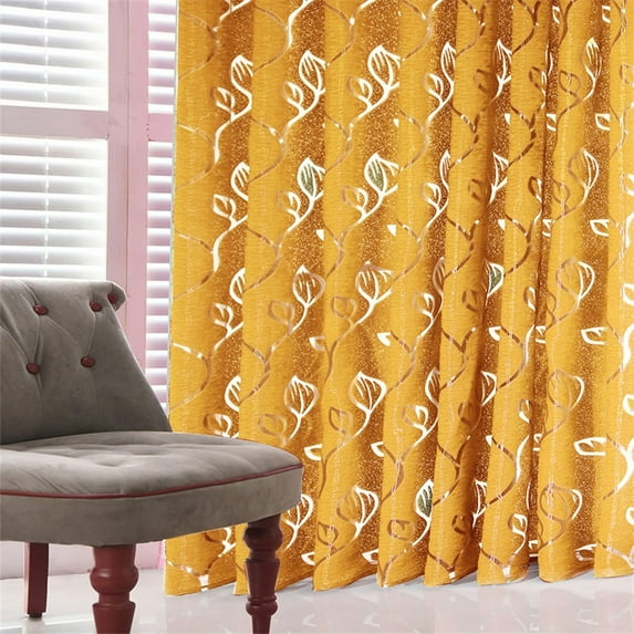 Vine Leaves Sheer Curtain, 1 Piece Washable Polyester Window Curtain/Door Panel, Light Filtering Modern Home Decor Sheer Scarf Valance for Living Room Bedroom Shop Window Backdrop