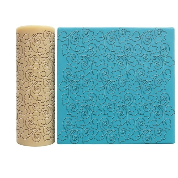 Vine Pattern Polymer Clay Texture Roller - Nature-Inspired Transfer Stamp for Jewelry Making