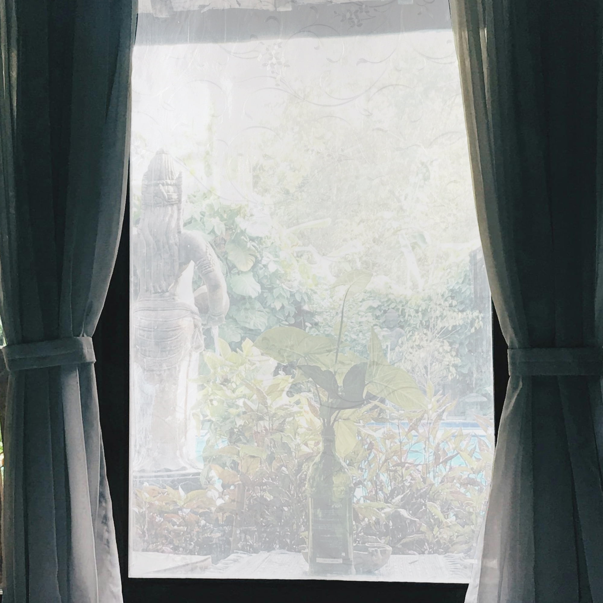Vine Pattern Window Privacy Film Self-adhesive Glass Window Sticker for ...