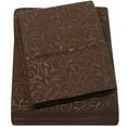 thumbnail image 1 of Vine Print 90GSM Brushed Microfiber Soft Wrinkle Free Sheet Set Chocolate - King Chocolate Vine, 1 of 2