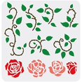 thumbnail image 1 of Vine Rose Stencil 11.8x11.8inch Rose Stencils for Painting Reusable Thorny Rose Drawing Stencil Rose Bud Stencil for Painting on Wall Canvas Furniture and Paper, 1 of 9