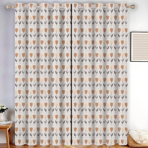 Vine Small Floral Blackout Curtains For Bedroom - Country Garden - Grommet Thermal Insulated Room Darkening Window Drapes 38"W x 54"L (Pack of 2)