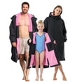thumbnail image 1 of Lobmouse Unisex Swim Parka,Sherpa Fleece Lined Warm Coat,Windproof Waterproof Quick-dry Hooded Swim Jacket,Oversize Surf Poncho Changing Robe Parka for Adult & Kids, 1 of 11