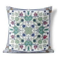 Vine Visions Indoor/Outdoor Pillow with Removable Cover in White 16x16