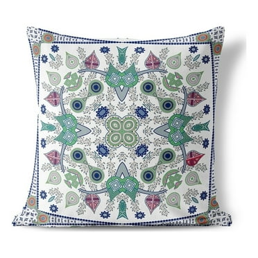 Vine Visions Indoor/Outdoor Pillow with Removable Cover in White 16x16