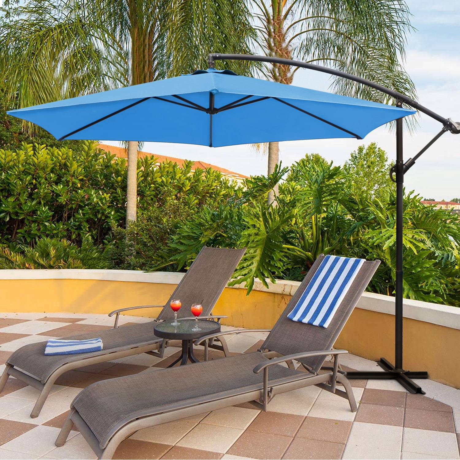 Vineego 10 FT Offset Cantilever Umbrellas with Tilt Adjutable Hanging