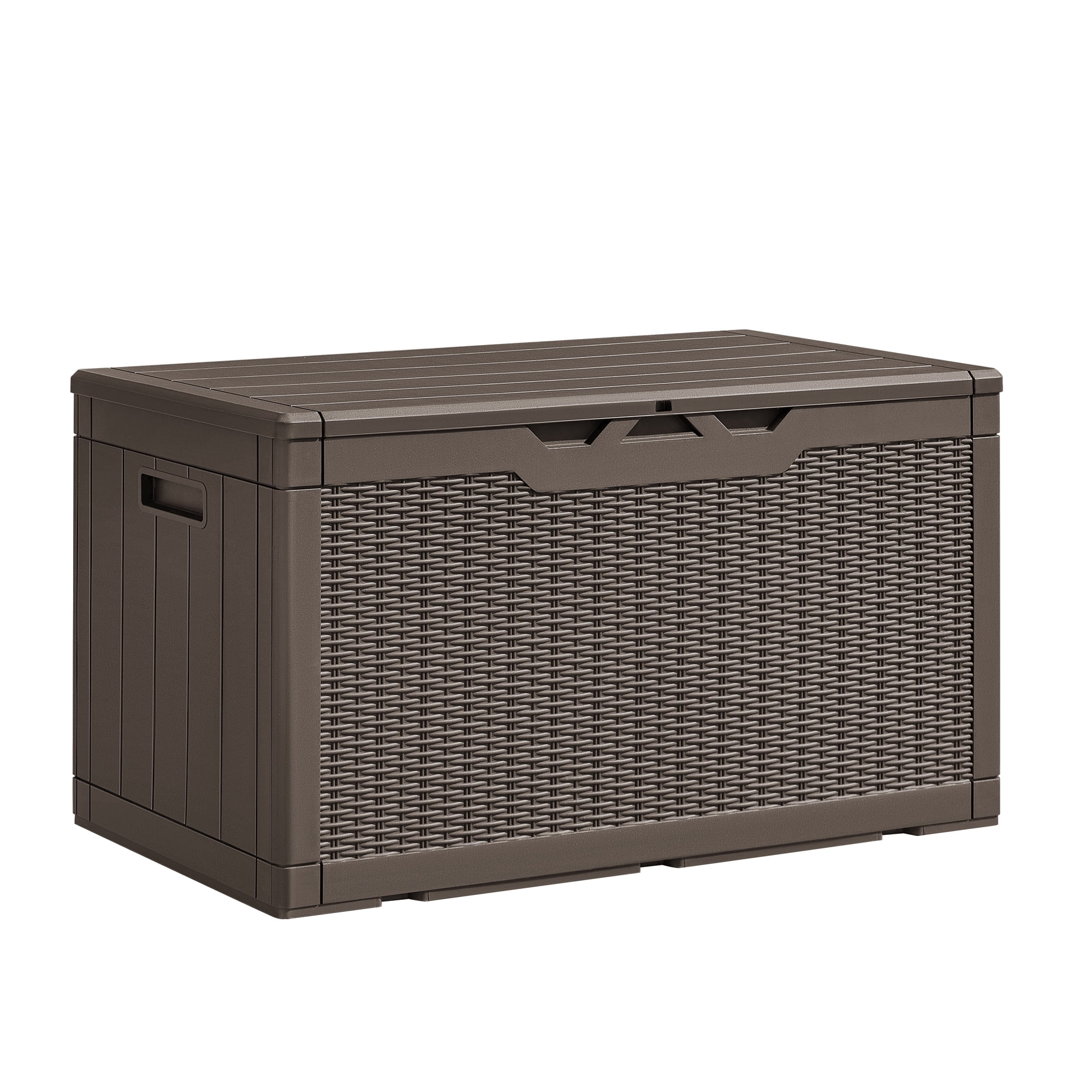 Vineego 100 Gallon Resin Deck Box,Indoor Outdoor Lockable Storage Containe,Upgraded,Dark Brown