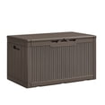 thumbnail image 1 of Vineego 100 Gallon Resin Deck Box,Indoor Outdoor Lockable Storage Containe,Upgraded,Dark Brown, 1 of 8