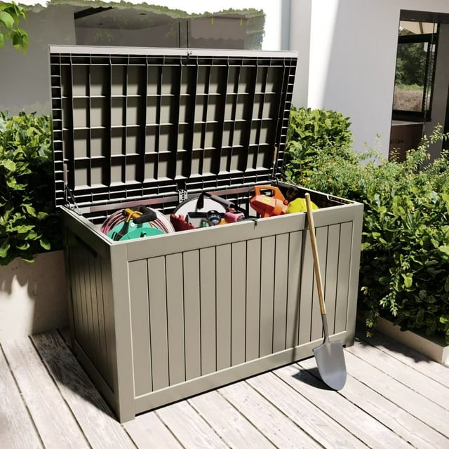Vineego 230 Gallon Resin Deck Box Large Outdoor Storage for Patio ...