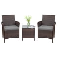 thumbnail image 1 of Vineego 3 Pieces Patio Furniture PE Rattan Wicker Conversation Set Bar Set with Cushions (Gray), 1 of 3
