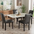 thumbnail image 1 of Vineego 4-Piece Dining Chairs,Side PU Cushion Chairs with Waterproof Surface and Wood Legs,Black, 1 of 7