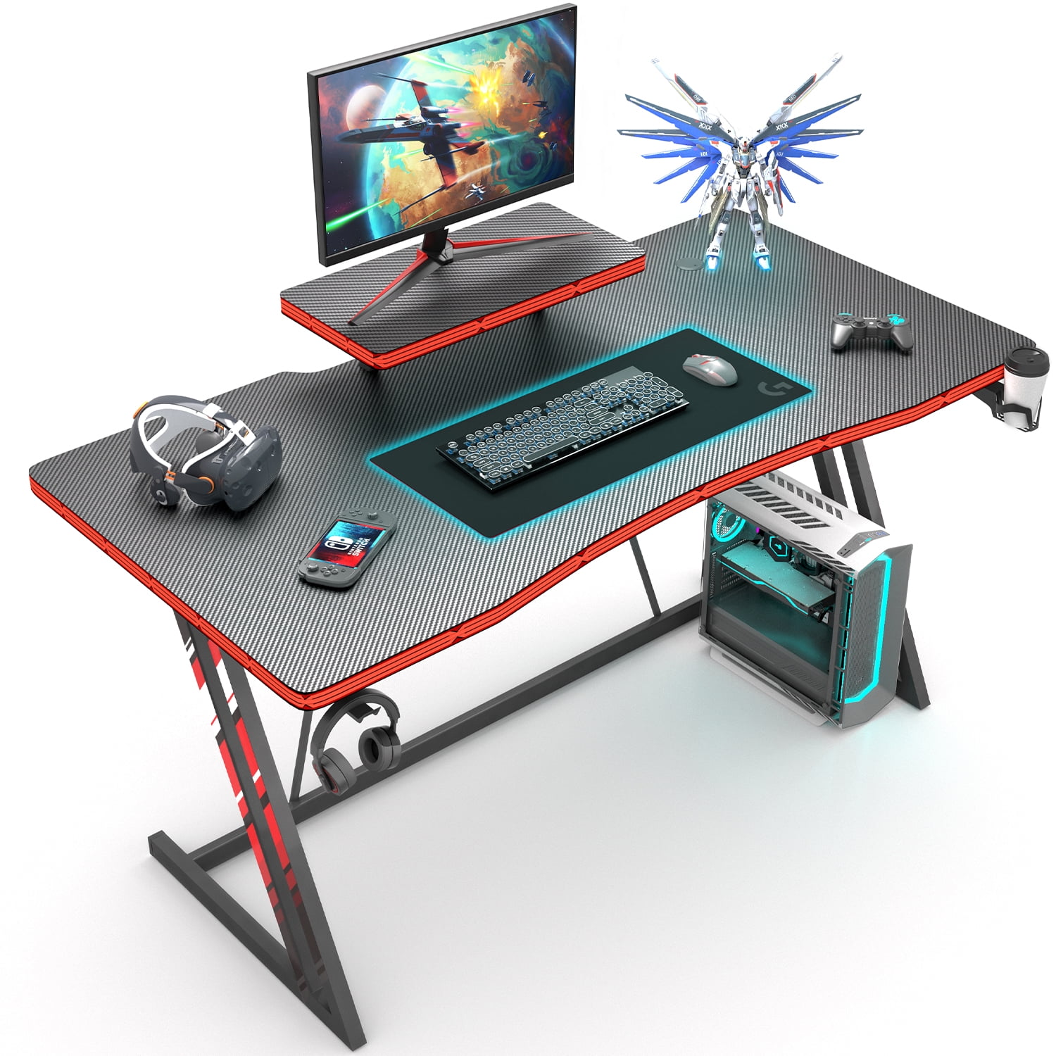 Vineego 51-in Black Modern/Contemporary Gaming Desk in the Desks