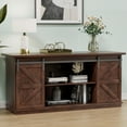 thumbnail image 1 of Vineego 58 Inch Farmhouse TV Stand and Entertainment Center for Televisions,with Sliding Barn Doors and Storage Cabinets,Chocolate, 1 of 7
