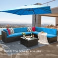 thumbnail image 1 of Vineego 7 Pieces Outdoor Patio Furniture Sets Wicker Sectional Sofa All-Weather PE Rattan Conversation Sets, Blue, 1 of 8