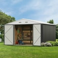 thumbnail image 1 of Vineego 8x10 FT Outdoor Storage Shed, Outside Sheds & Outdoor Storage Metal Galvanized Steel,Gray, 1 of 3
