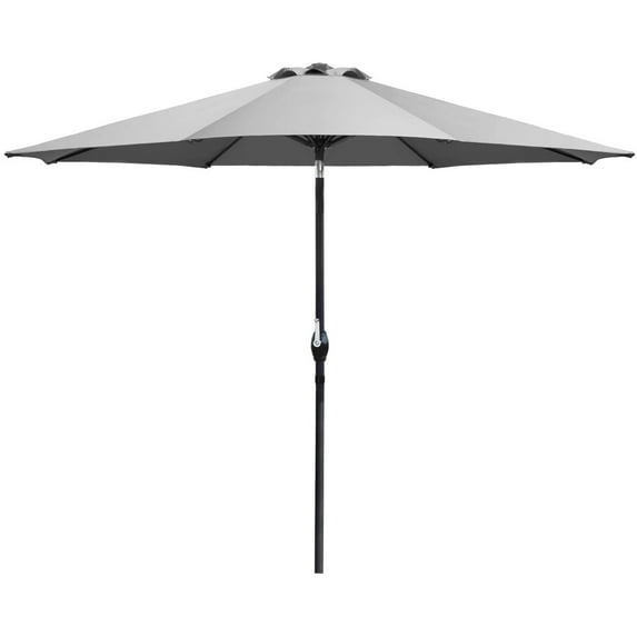Vineego 9 FT Market Patio Umbrella Outdoor Straight Umbrella with Tilt Adjustable,Gray