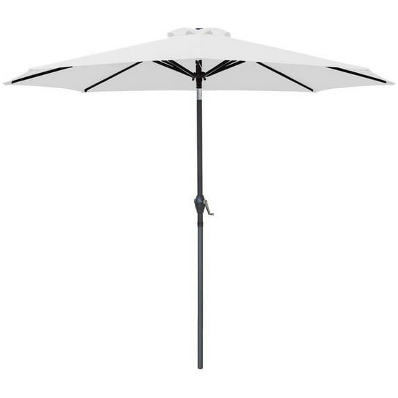 Vineego 9 FT Market Patio Umbrella Outdoor Straight Umbrella with Tilt Adjustable,White