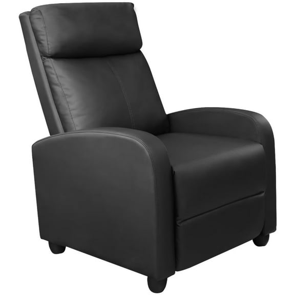 Vineego Adjustable Recliner Home Theater Seating with PU Leather Padded Backrest and Thick Seat Cushion ,Black