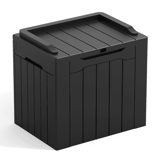 Ainfox 124 Gallon Outdoor Patio Resin Deck Storage Box,Black