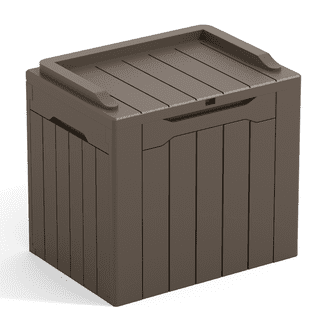 Rubbermaid 1837305 Deck Box Patio Chic 65 W X 29 D Brown Plastic