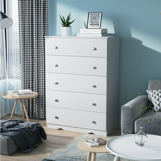 Vineego Bedroom Dresser, 5 Drawer Closet Bedroom with Modern Wooden