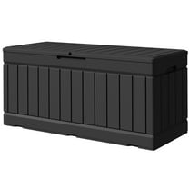 Vineego Classic Outdoor Weatherproof 82 gal Resin Deck Box, Black