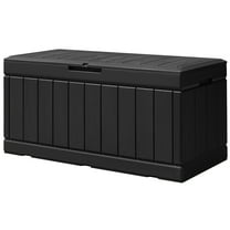 Vineego Classic Outdoor Weatherproof 82 gal Resin Deck Box, Black