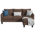 thumbnail image 1 of Vineego Convertible Sectional Sofa Couch, 3 Seat L-Shaped Sofa,Brown, 1 of 2