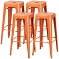 thumbnail image 1 of Vineego Counter Height Stackable Bar Stool, Orange (Set of Orange), 1 of 7