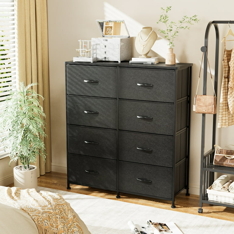 Black fabric store dresser