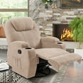 thumbnail image 1 of Vineego Fabric 360° Rotation Recliner with Heat & Vibration,Beige, 1 of 7