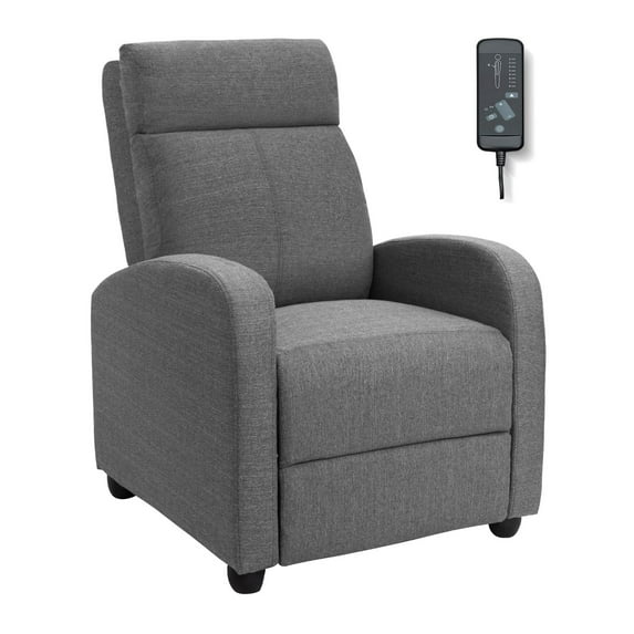 Vineego Fabric Single Massage Recliner Chair with Thick Seat Cushion and Backrest, Gray Fabric, Gray
