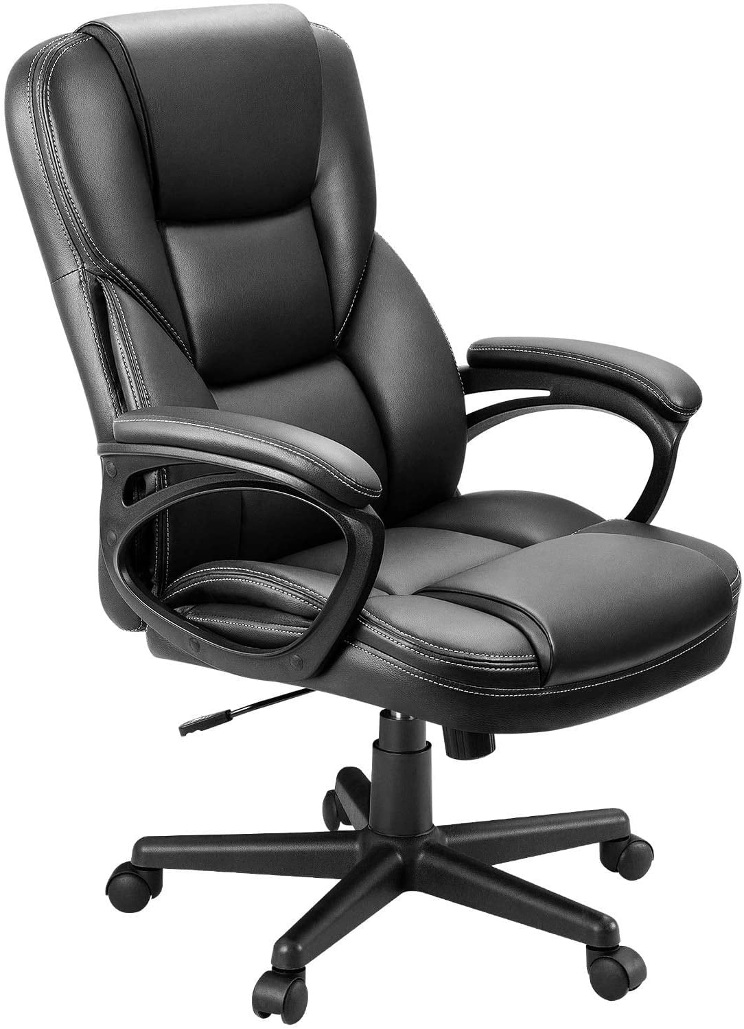 Vineego Adjustable High Back PU Leather Office Chair with Armrest