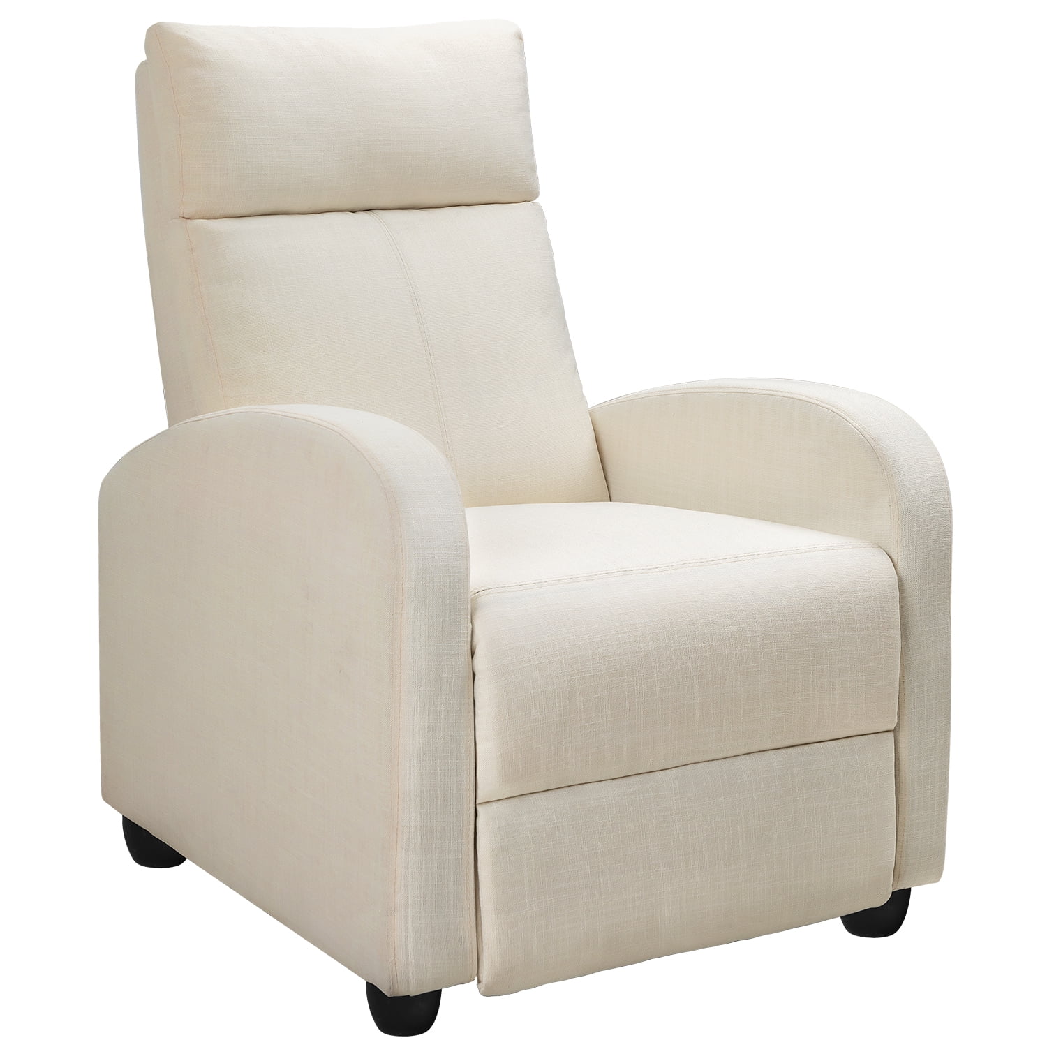 Vineego Home Theater Recliner with Padded Seat and Backrest, Beige Fabric