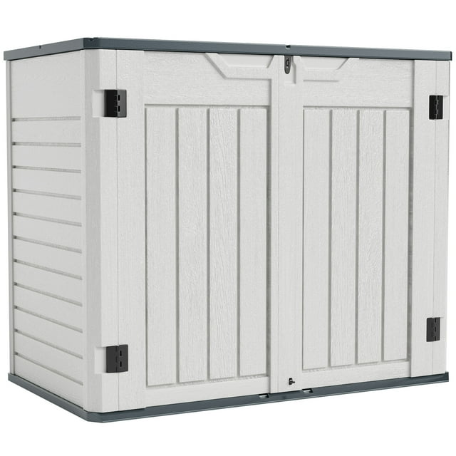 Vineego Horizontal Utility Garbage Shed,Beige