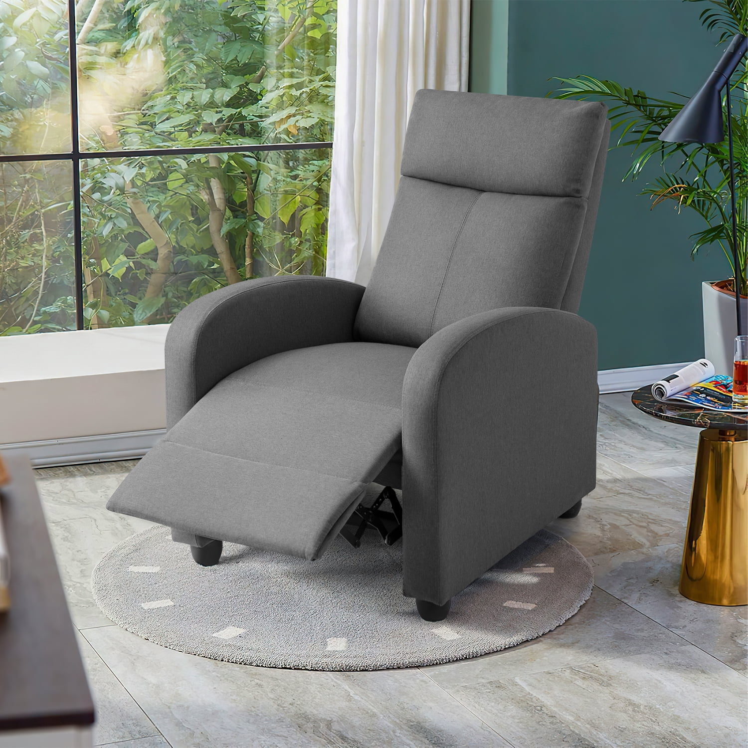 Vineego Massage Sofa Chair,Adjustable Fabric Recliner Home Theater Seating with Padded Backrest and Thick Seat Cushion ,Gray
