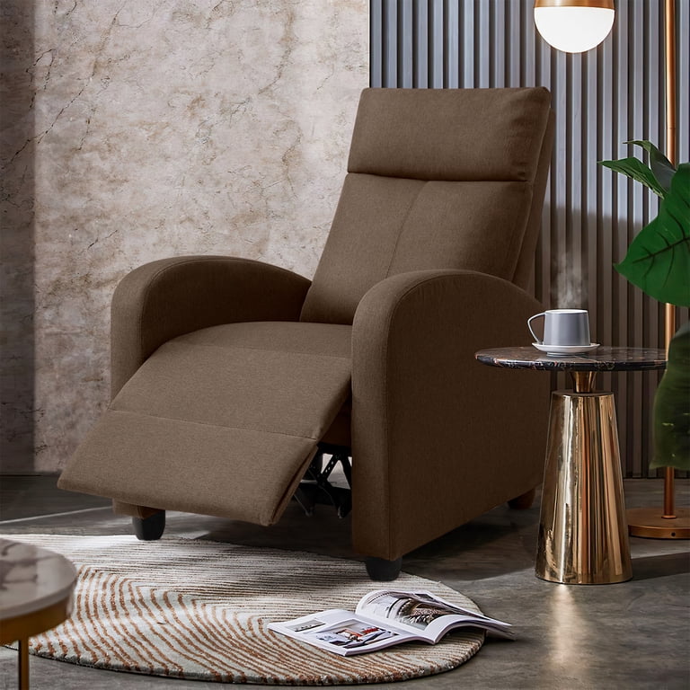 SMUG PU Leather Recliner Chair - Single Sofa With Adjustable Backrest & Footrest, Lumbar Support, Modern Black