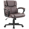 thumbnail image 1 of Vineego Mid Back Office Desk Chair PU Leather Executive Chair Adjustable Business Manager’s Chair Ergonomic Swivel Computer Chair with Lumbar Support and Armrest, Brown, 1 of 2