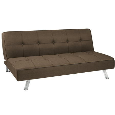 Vineego Modern Convertible Fabric Futon Sofa Bed, Brown