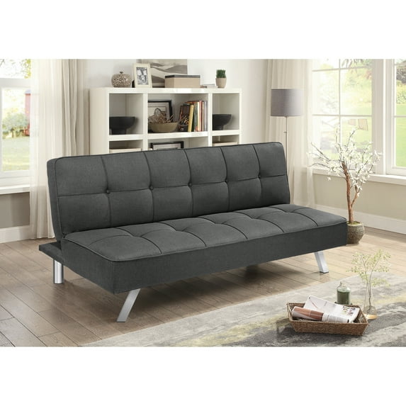 Vineego Modern Convertible Fabric Futon Sofa Bed, Gray