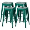 thumbnail image 1 of Vineego Modern Metal Bar Stools, Green (Set of 4), 1 of 7